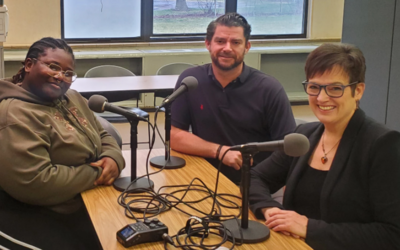 Host Joy Walczak speaks with Miriam Ijor-Amachree, GED and CTE Adult Education graduate and Marty Marquardt, GED Instructor, Kent ISD Adult Education